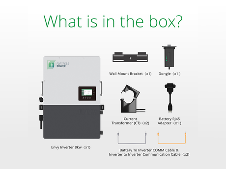 Fortress Power Envy 8kW 10kW 3 Phase Hybrid Inverter Package