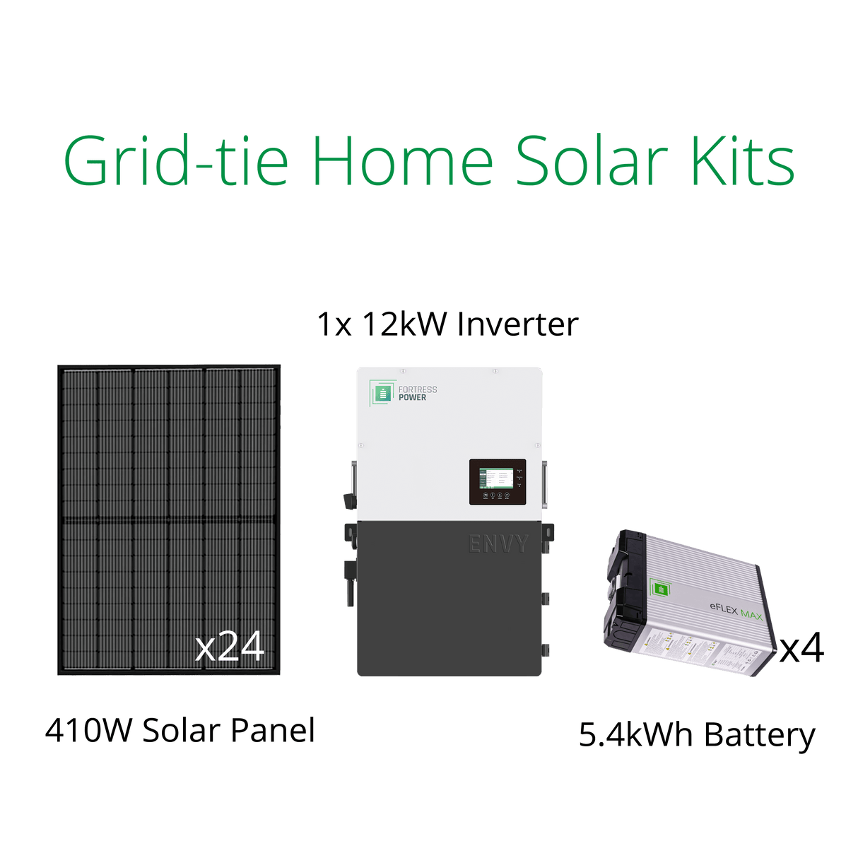 9.84kW solar system for home with Fortress power Envy 12kW on grid inverter and eVault Max 18.5kWh lithium battery.