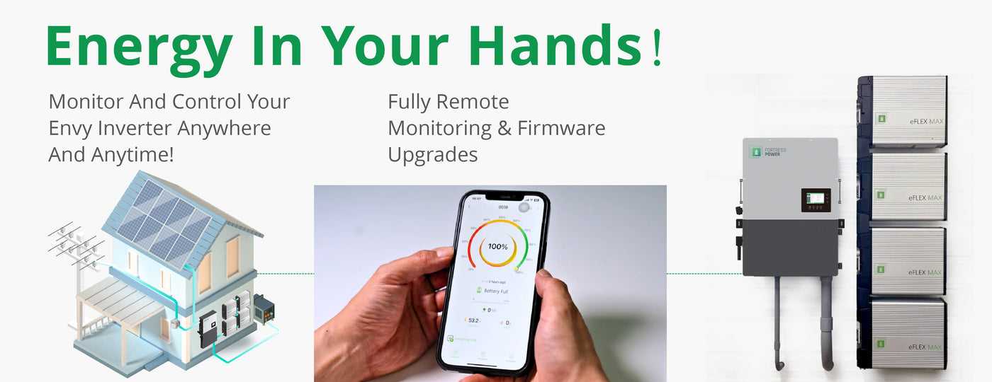 Fortress Power Envy 8kW 10kW Smart Hybrid Inverter, Fully Remote Monitoring