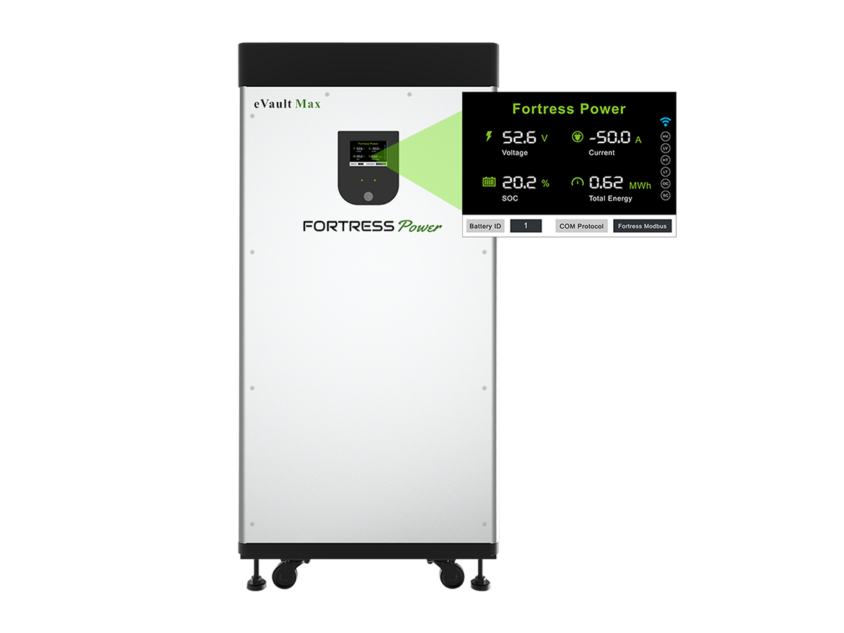 Fortress Power eVault Max 18.5kWh Home Power Battery with LCD Display