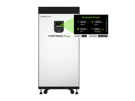 Fortress Power eVault Max 18.5kWh Home Power Battery with LCD Display