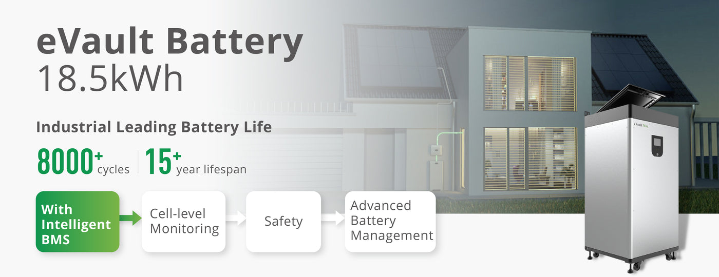 Fortress Power eVault Max 18.5kWh Lithium Battery with Battery Management System