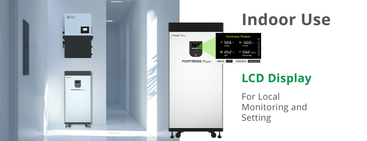 Fortress Power eVault Max 18.5kWh Lifepo4 Home Battery for Indoor Use