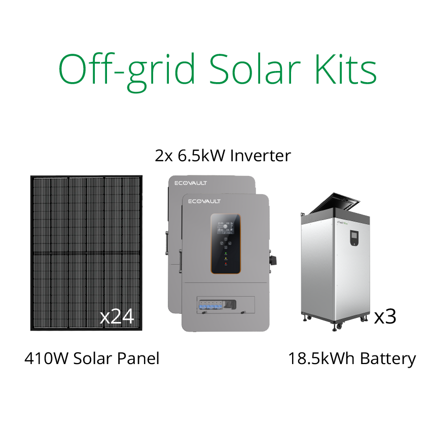 9.84kW off grid solar power kits with EV6500-S inverter and Fortress Power eVault Max battery