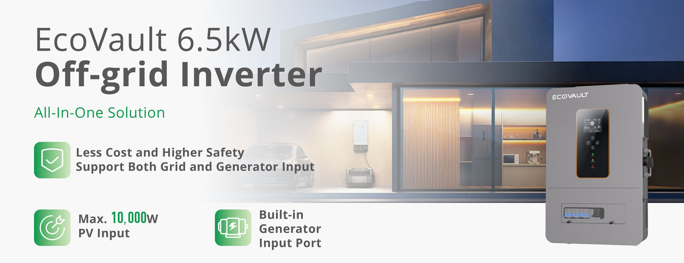 EcoVault 6500 Watt Off-grid solar inverter with generator and PV input
