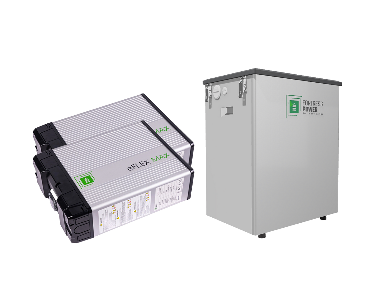 2x Fortress eFlex 5.4kWh Batteries with DuraRack Mini Enclosure