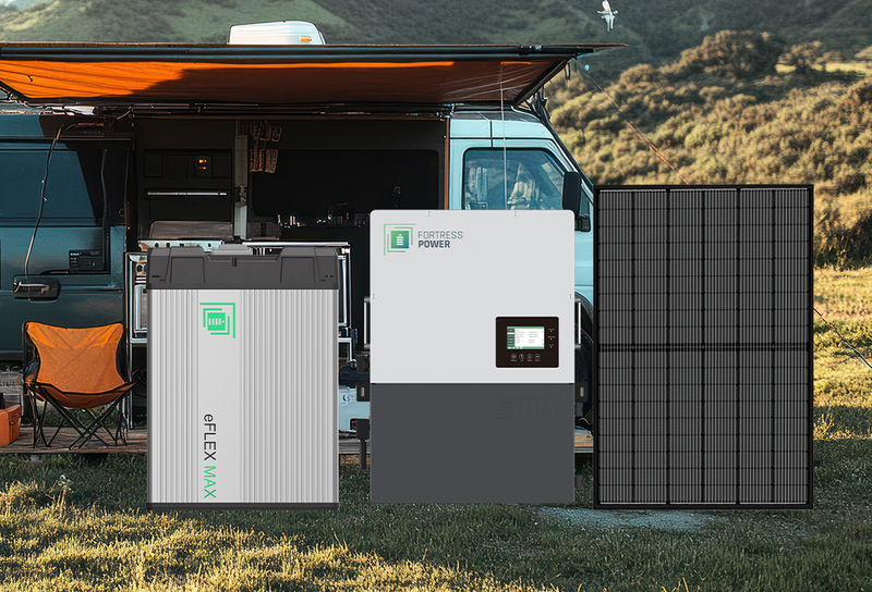 Solar panel kits with battery and inverter for RV.