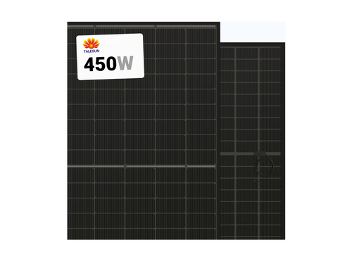 Talesun 450W Bifacial Dual Glass Full Black Solar Panel | 96 Cells | 22.50% Efficiency | 30-Year Linear Performance Warranty